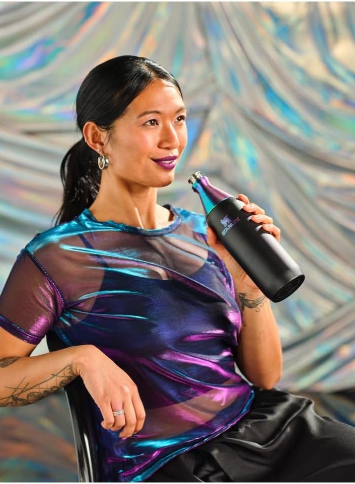 Stanley All Day Slim Bottle 20 oz | 0.6L Travel Bottle Twist On Lid With Leakproof Seal, Slim Design for Travel & Gym, Insulated Stainless Steel Gym Bottle, BPA-Free Stanley Vaccum Pot Black Chroma - Image 4