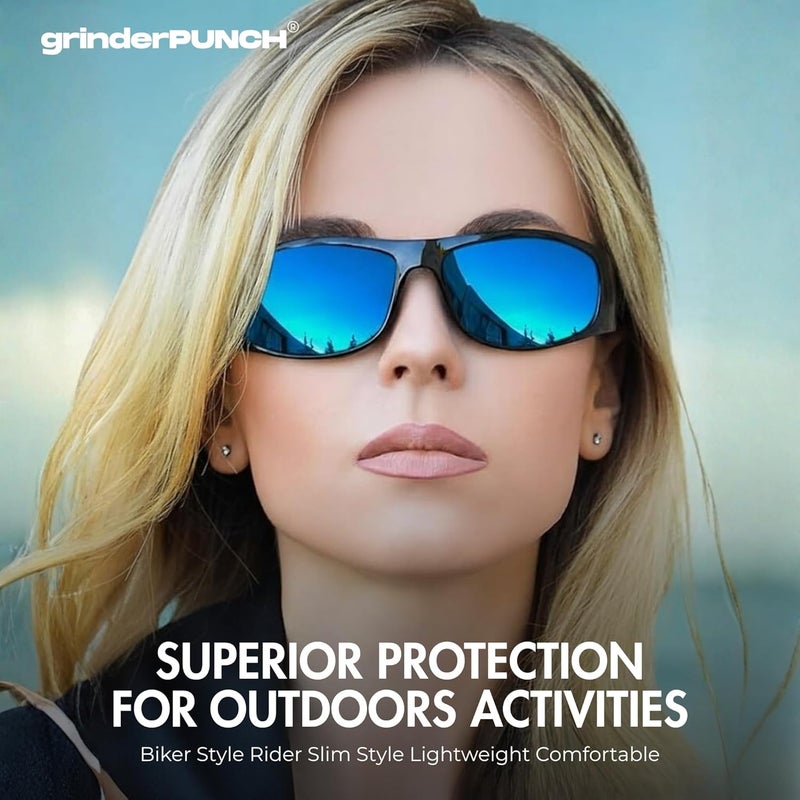 grinderPUNCH Polarized Wrap Around Sunglasses for Men and Women – Lightweight Sports Wraparound Sunglasses UV Protection - Image 5