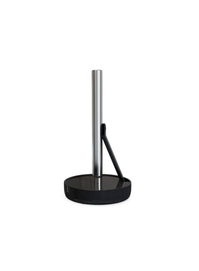 Primanova Primanova Paper Towel Holder, Deluxe Upright Towel Dispenser for Kitchen Countertop and Cabinet, Heavy Duty Solid Standup Paper Towel Holders, Plastic, Black. - Image 1