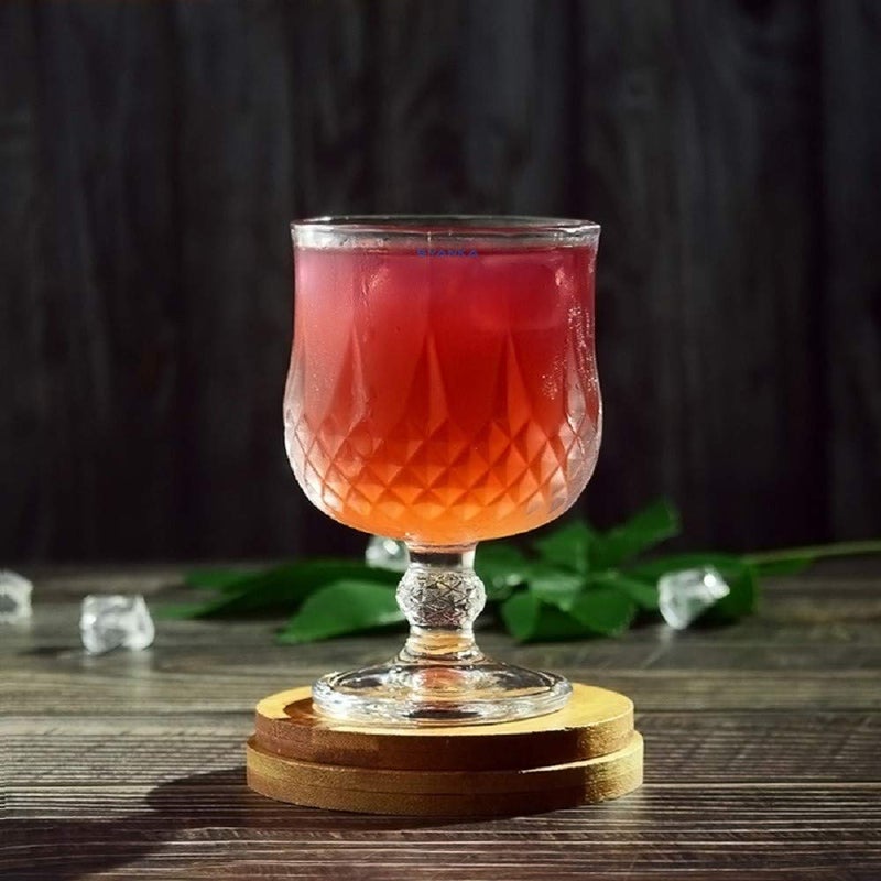 SYANKA Italian Premium Cocktail Glasses Set of 8 190 ML Transparent Ideal for Soda Juice Milk Coke Beer Spirits Water and Mixed Drinks