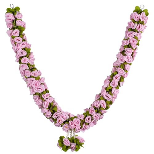 Daedal Crafters Flower Garland for Pooja Mandir Decoration, Hanging Mala for Photo Frame, Decorative Haar Mala for God Idols, Photo Frames of Loved Ones, Ancestors, Pitra & Pooja Room Décor (40 inch) - Image 3