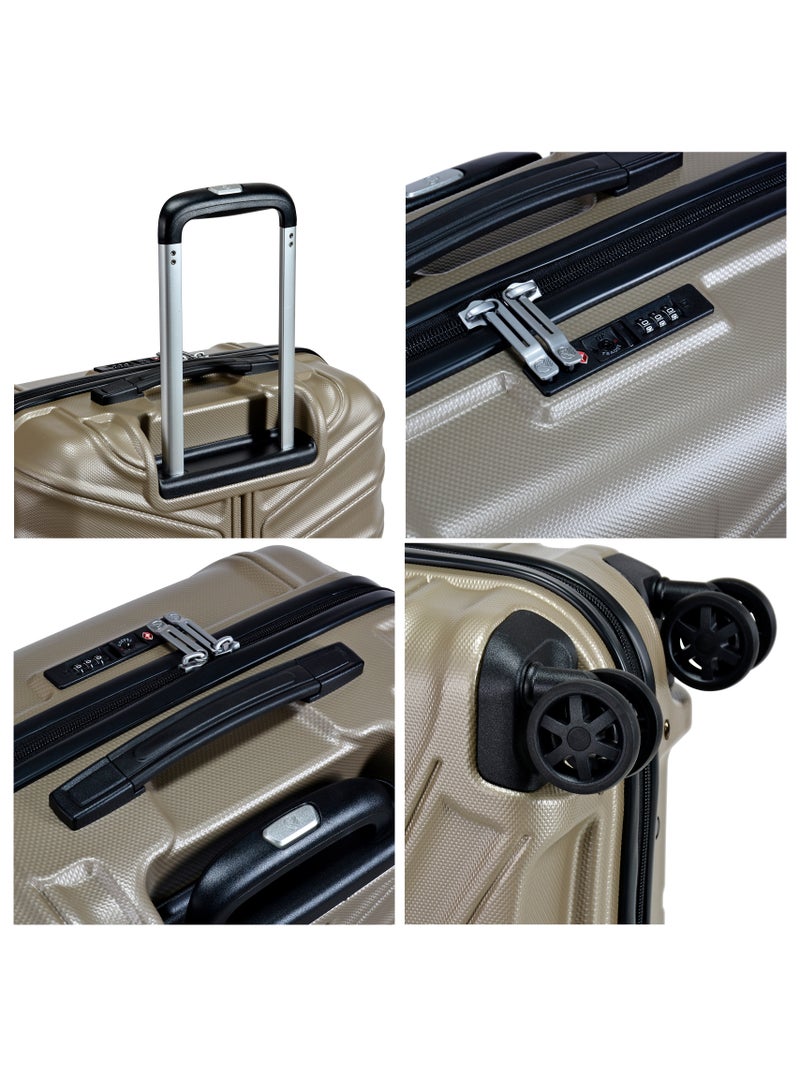 إيمينينت حقيبة سفر صلبة بعجلات من  قطع خفيفة الوزن مع قفل  ذهبي شامبين - Image 5