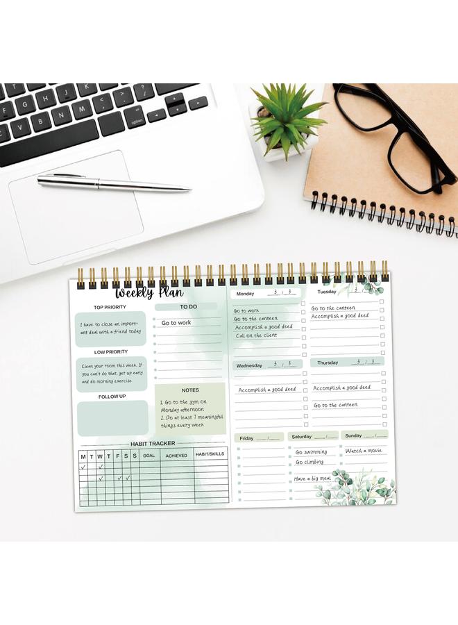 Bluejw Plan Note Book A4 English Coil Ins Wind Planning Simple Schedule Time Weekly Plan Book - Image 5