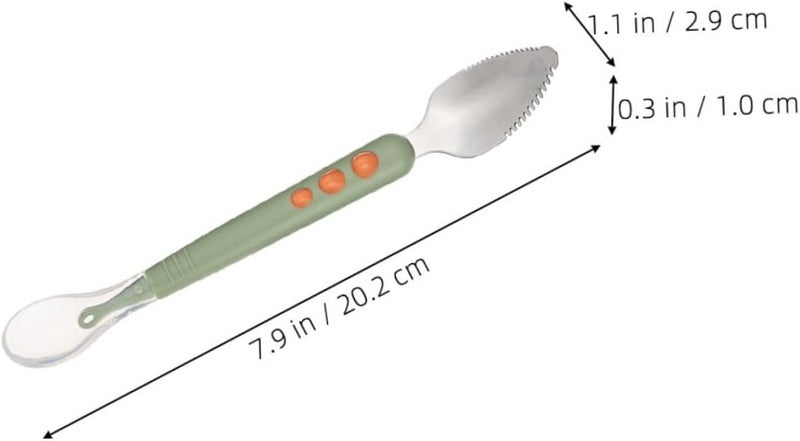 FRCOLOR 2pcs Supplementary Food Spoon for Boy Girl Ergonomic Fruit Puree Serving Utensils for Scraping Soft Cooked Foods - Image 2