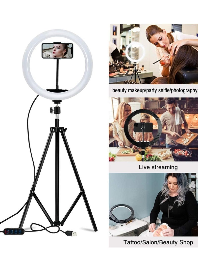 general Selfie Ring Light, 12 Inches LED Ring Light with Adjustable Tripod Stand and Phone Holder, 3 Light Modes and 10 Brightness Level for Live Stream, Makeup, YouTube, TikTok, Photography - Image 4
