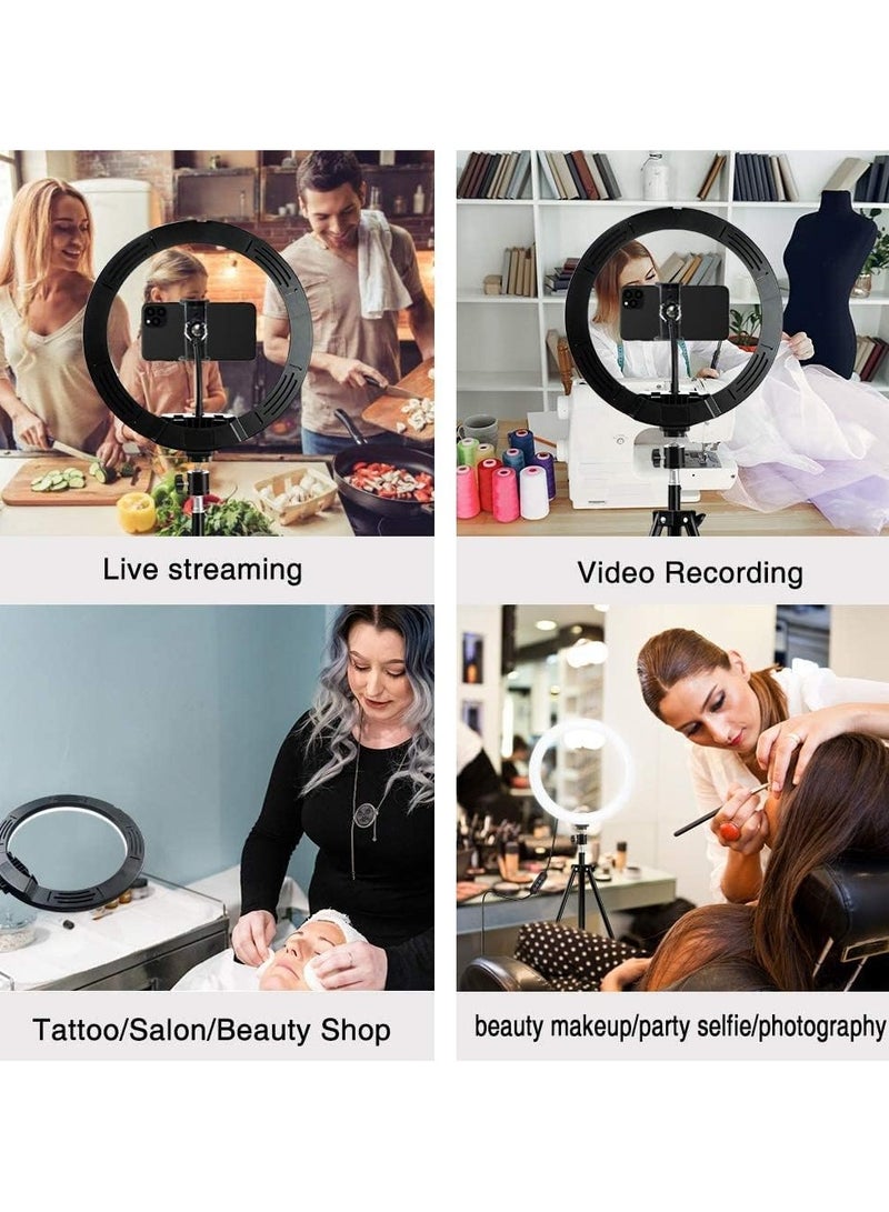 general Selfie Ring Light, 12 Inches LED Ring Light with Adjustable Tripod Stand and Phone Holder, 3 Light Modes and 10 Brightness Level for Live Stream, Makeup, YouTube, TikTok, Photography - Image 3