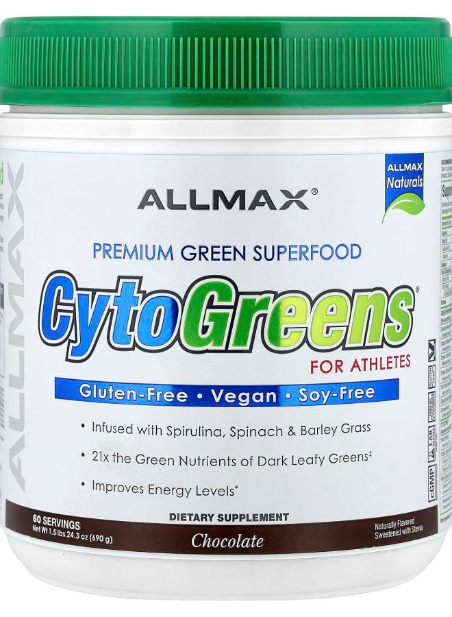 Allmax CytoGreens® Premium Green Superfood for Athletes Chocolate 1.5 lbs (690 g) - Image 1