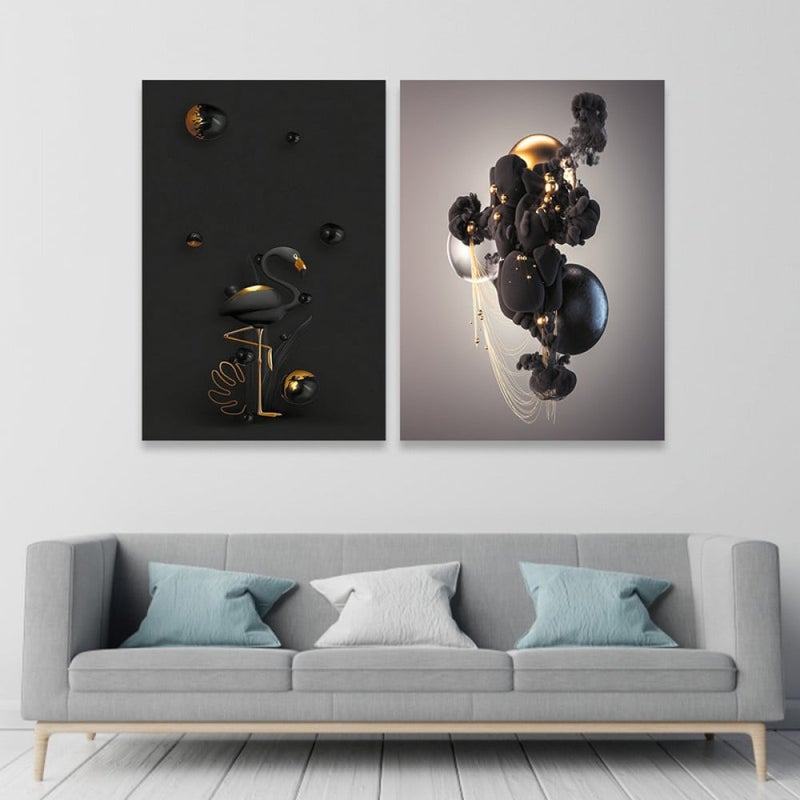Marktna Modern double canvas painting - Image 1
