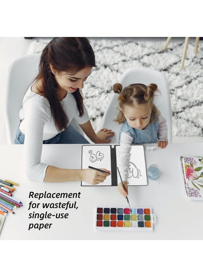 Reusable A5 Dry Erase Notebook Set - with 3 Pens, Eraser & Cloth, Portable for Office & Travel (Denim Blue) - Image 4