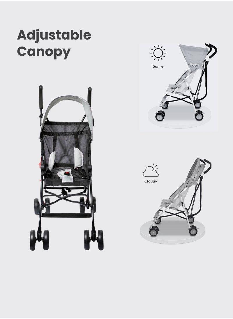 Moms Magic Baby Stroller – Fixed Backrest, 5-Point Safety Harness, Rear Wheel Suspension, Secondary Lock – Suitable for 6 to 36 Months  - Image 4