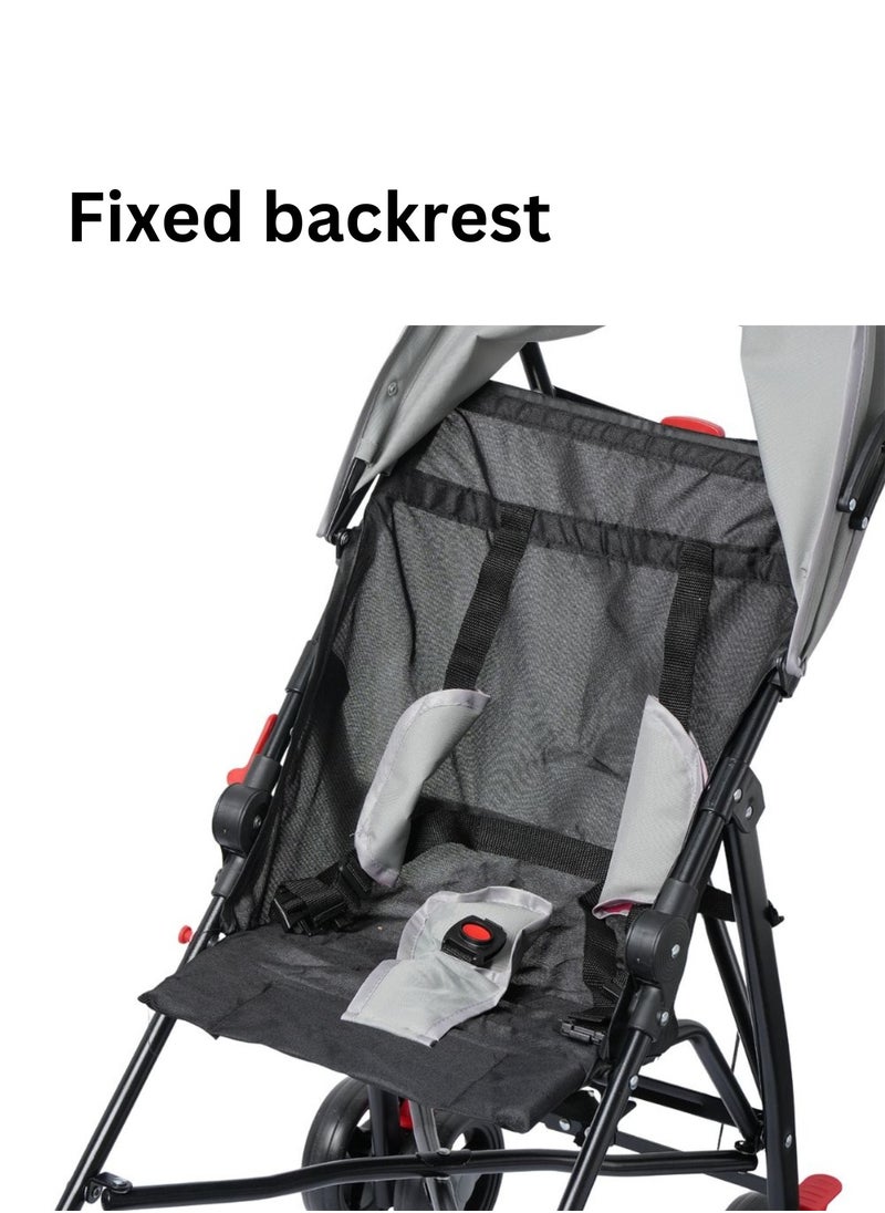 Moms Magic Baby Stroller – Fixed Backrest, 5-Point Safety Harness, Rear Wheel Suspension, Secondary Lock – Suitable for 6 to 36 Months  - Image 5