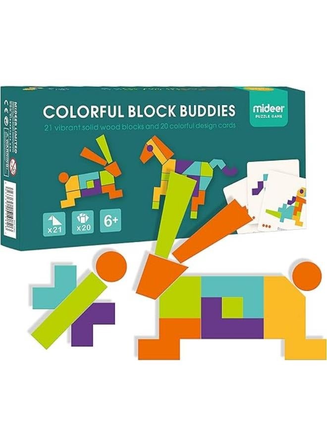 Wooden Colorful Block Buddies - Image 1