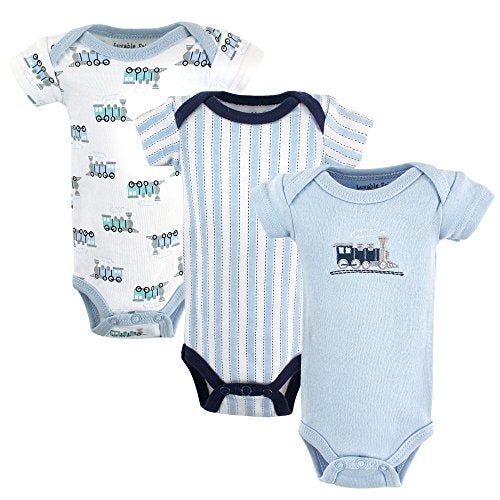 Luvable Friends baby girls Cotton Preemie Bodysuits Bodysuit, Train, Preemie US - Image 2