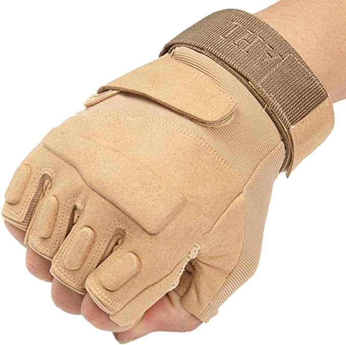 ZaySoo Gloves for Bike Riders/Cycling Leather Knuckles Design Strong Grip Camel - Image 5