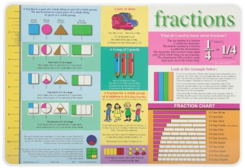 حصيرة تعلم الكسور بدون ألم 12 × 17 12 بوصة