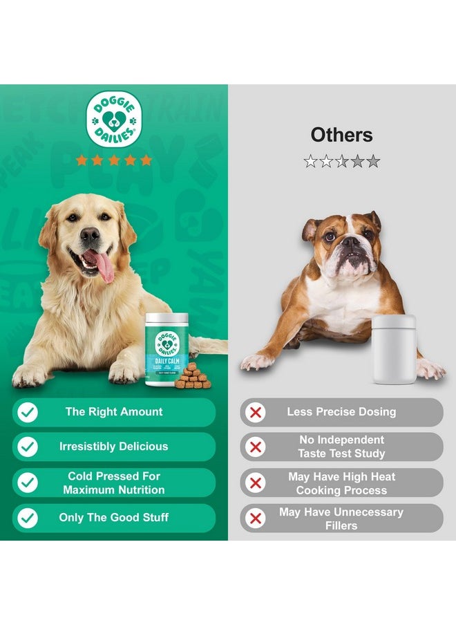 Doggie Dailies Doggie Dailies Calming Chews for Dogs - Melatonin for Dogs with Chamomile to Help Manage Stress Relief - Calm & Relaxation During Thunderstorms, Fireworks, Travel, & Separation (Turkey) 225 Soft Chews  - Image 5