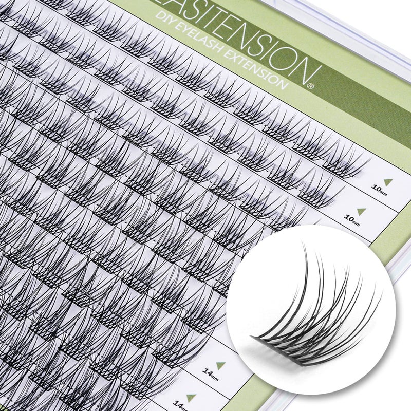 EASITENSION DIY Eyelash Extension Lash Clusters 120 Clusters False Eyelash 3D Effect Individual Natural Lashes Set at Home Eyelash Extension Kit Lashes Pack Natural Mixed - Image 1