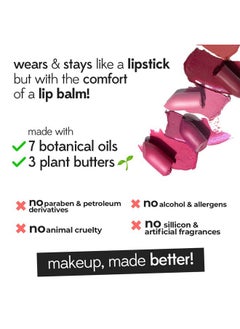 Ruby's Organics Semi-Matte Lipstick For Women, Hydrating And Highly Pigmented, Moisturizing & Non Drying, Lightweight & Long Lasting Formula, Lip Makeup, Paraben-Free, Plum, 3.7G  - Image 2