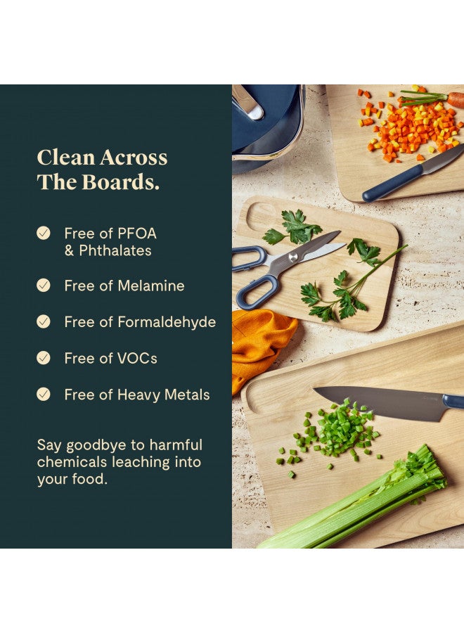 CARAWAY Caraway 4-Piece Double Sided Wood Cutting Board Set - Made From FSC-Certified Birch Wood - Mineral Oil & Wax Finish - 3 Sizes - Small, Medium, & Large - Storage Organizers Included  - Image 4