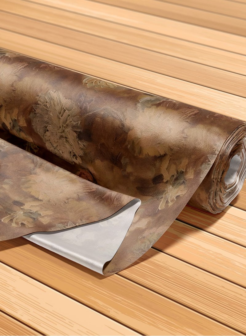 Vellato Al Lail Aramny Silk Fabric By The Yard Brown Beige Floral Jalabiya Makhweer Dressmaking 58 Inches Width - Image 5