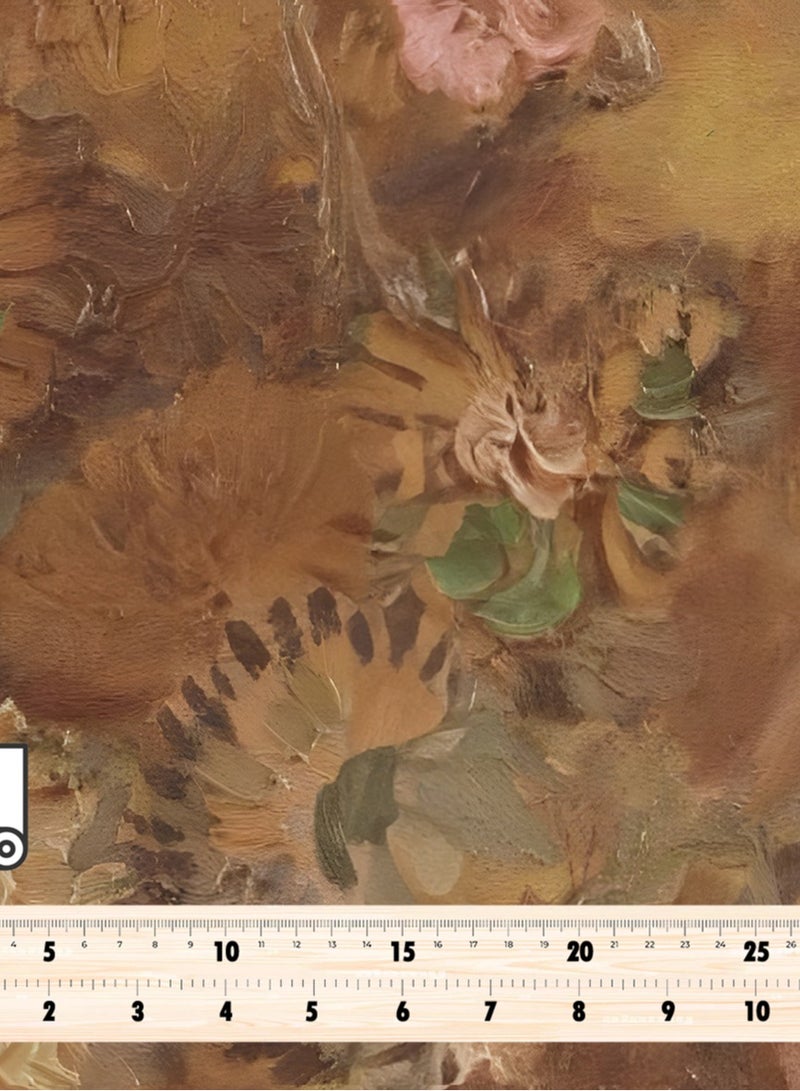 Vellato Al Lail Aramny Silk Fabric By The Yard Brown Beige Floral Jalabiya Makhweer Dressmaking 58 Inches Width - Image 4