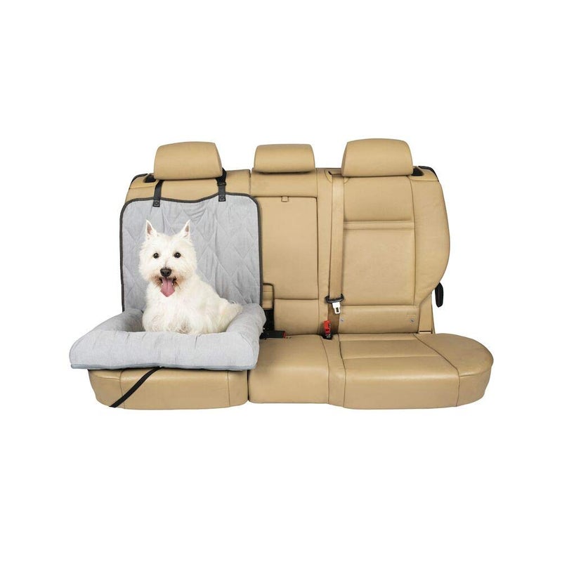 PetSafe Happy Ride Car Dog Bed Best for Bucket Seats Fits Cars Trucks Minivans and SUVs Comfortable and Machine Washable Durable Vehicle Pet Bed Grey