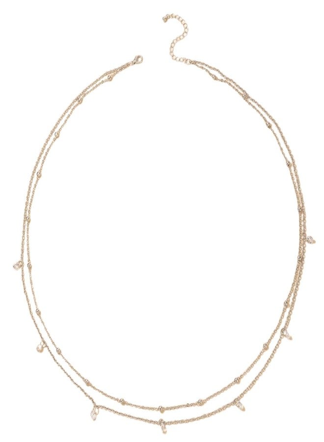 Fabme Women's Silver Waist ChainWaist - Stylish Saree Gold Plated Belly Chain Pearl Layered Body Hip Chain for the Waist Ladies Sexy Bikini Jewelry (26-42 In) - Image 1