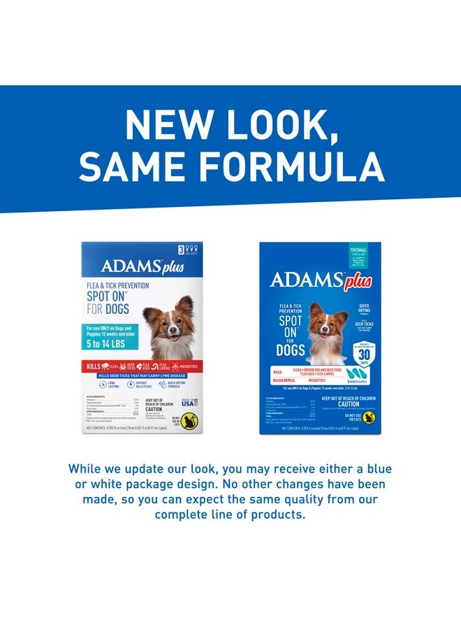 ADAMS Adams Plus Flea & Tick Prevention Spot On for Dogs 5-14 Pounds, 3-Month Supply, Kills Fleas, Flea Eggs, Flea Larvae, Brown Dog & Deer Ticks, Kills and Repels Mosquitoes For 30 Days, Central Brands  - Image 2