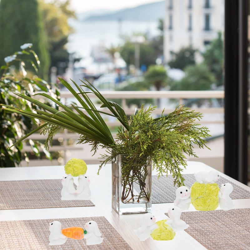 8 Pcs Landscape Bunny Decors Resin Ornaments Home Desktop Decor - Image 3