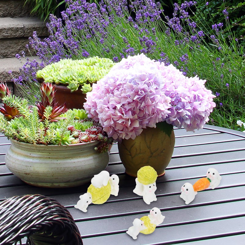 8 Pcs Landscape Bunny Decors Resin Ornaments Home Desktop Decor - Image 5