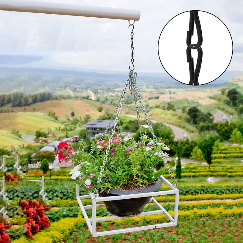 KUUQA 20 Pack Swivel Hooks Clips Wind Spinner S Hook Clips Hanging Wind Chimes Crystal Twisters Party Supplies (Black) - Image 4
