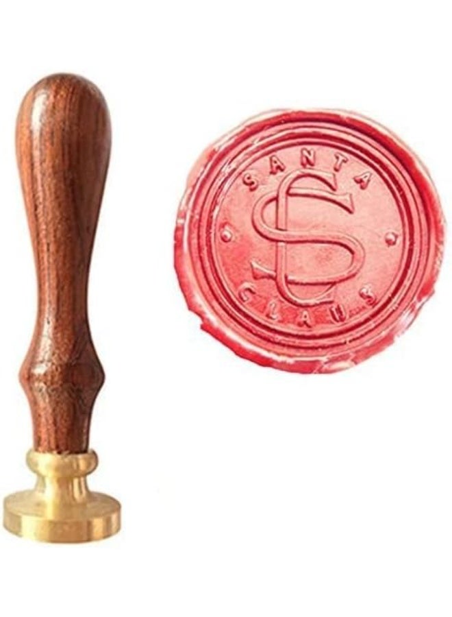 MDLG Vintage Santa Claus Monogram Wax Seal Sealing Stamp Envelope Embellishment Wedding Invitation Christmas Card Snail Mail Gift Wrapping Wine Package Wax Seal Stamp Rosewood Handle Set - Image 1