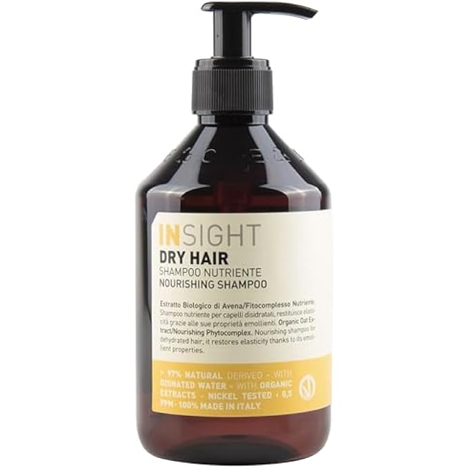 INSIGHT Clean Beauty Nourishing Shampoo for Dry Hair with Organic Oat Extract, Vegan, 13.5 fl oz