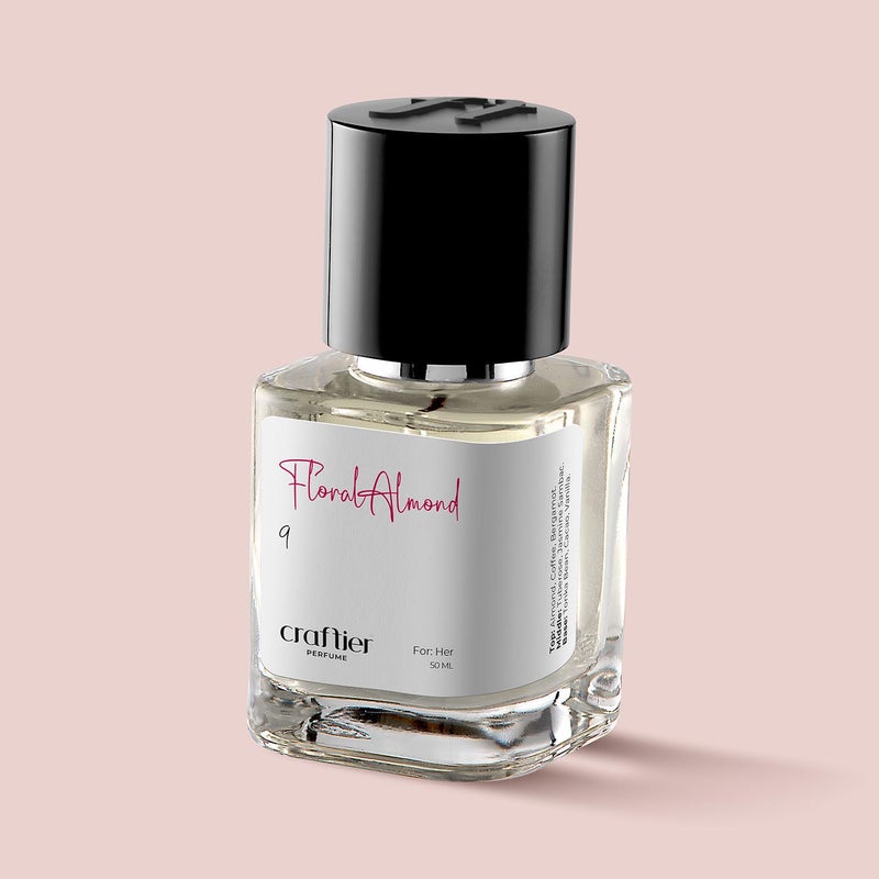 Craftier Perfume FLORAL ALMOND - Inspired of-GOOD GIRL, Eau De Parfum for Women - 50ml, Long Lasting Floral Fragrance Upto 8-12 Hrs, Travel Size Women's Perfume - Image 1