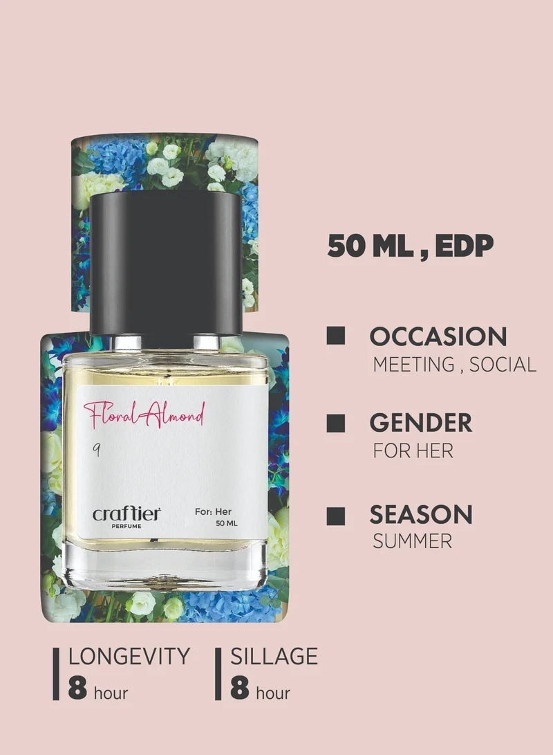 Craftier Perfume Inspired-Good Girl FLORAL ALMOND - Inspired of-GOOD GIRL, Eau De Parfum for Women - 50ml, Long Lasting Floral Fragrance Upto 8-12 Hrs, Travel Size Women's Perfume for Women | Best Price UAE