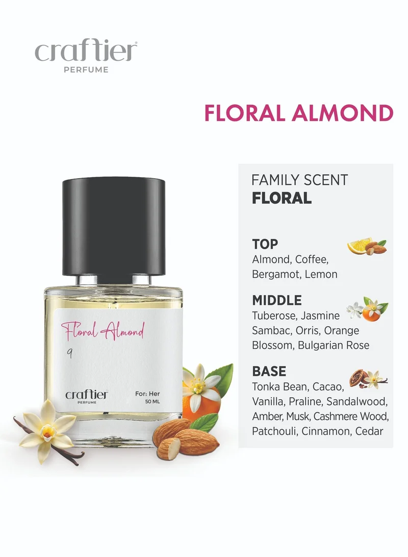 Craftier Perfume Inspired-Good Girl FLORAL ALMOND - Inspired of-GOOD GIRL, Eau De Parfum for Women - 50ml, Long Lasting Floral Fragrance Upto 8-12 Hrs, Travel Size Women's Perfume for Women | Best Price UAE