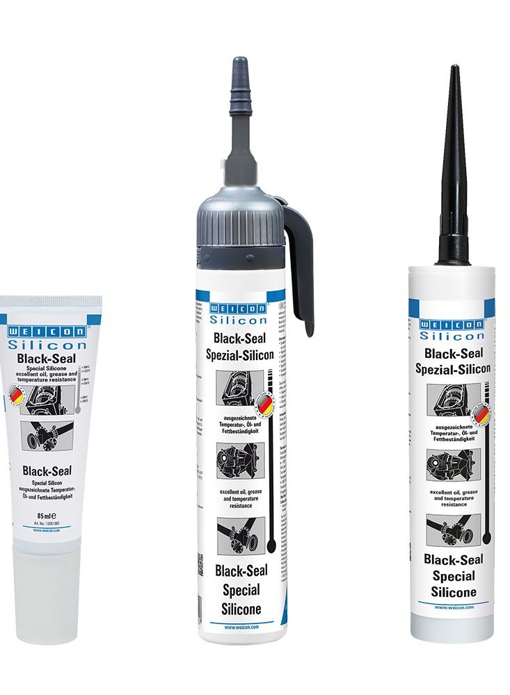 Weicon Black-Seal, 310 ml, Catridge Silicone Adhesive Sealing Compound for Bonding Sealing of Pump Tanks Motor Gearbox Pressure- Heat Resistant Black, Grey  - Image 2