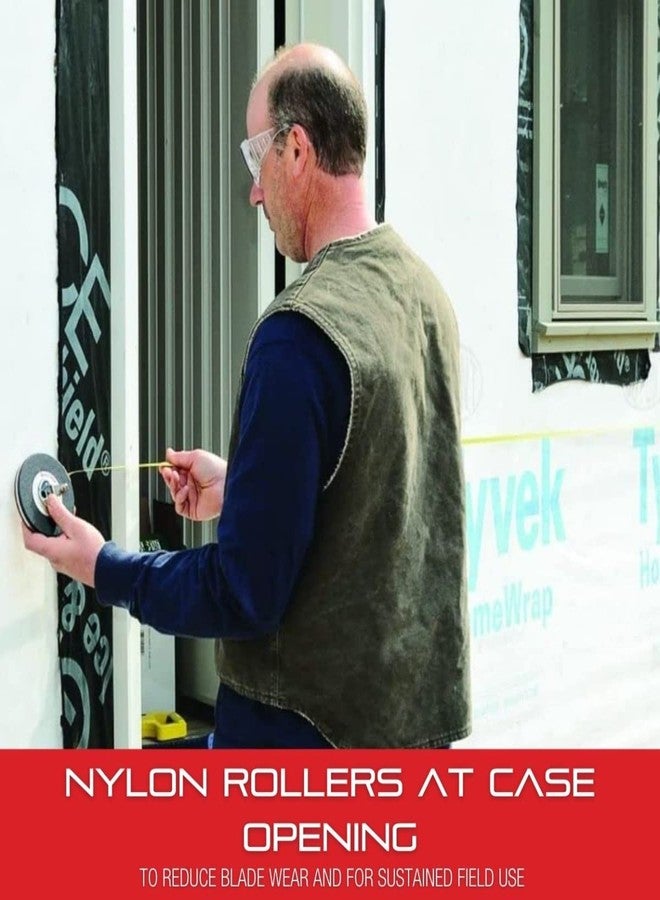 Starrett Closed Reel Long Line Tape with Nylon Rollers, Rewind Mechanism, and Folding Hook Ring - 100' Length, 3/8" Width, 1/8" Graduation, L1 Graduation Style Number - 530-100 - Image 5