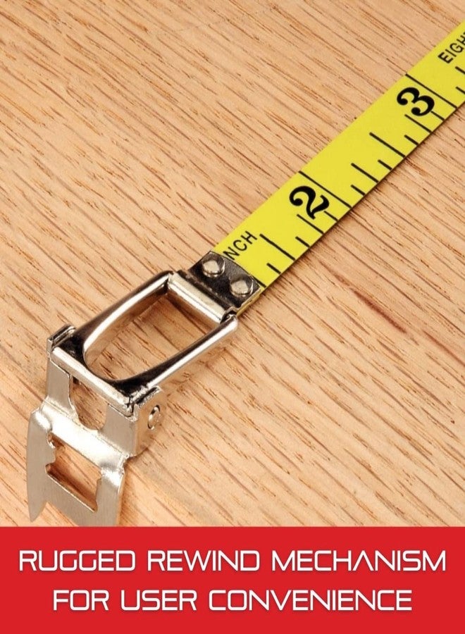 Starrett Closed Reel Long Line Tape with Nylon Rollers, Rewind Mechanism, and Folding Hook Ring - 100' Length, 3/8" Width, 1/8" Graduation, L1 Graduation Style Number - 530-100 - Image 4