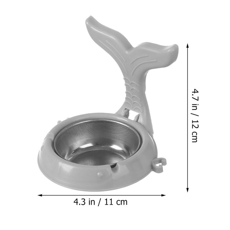 Wall Mount Foldable Windproof Ashtray Large Capacity Stainless Steel Ash Holder 4pcs White Gray - Image 3