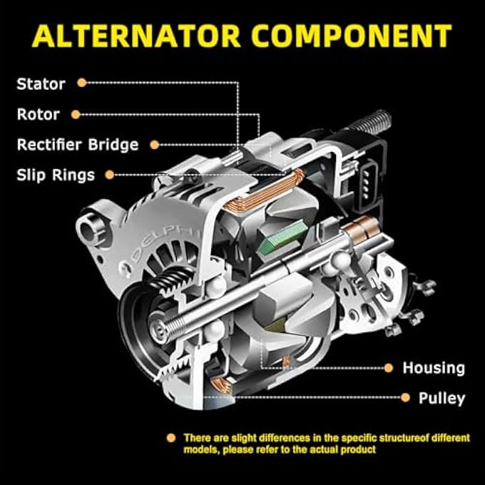 Katutude New Alternator Replacement for Toyota for Sienna V6 3.0L 1998 1999 2000 2001 2002 2003 High Output Car Electric Alternators Replace 7060-0A040 27060-0A040-84 27060-20090 - Image 3