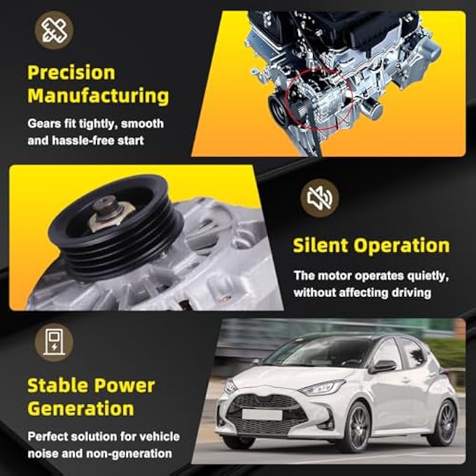Katutude New Alternator Replacement for Toyota for Sienna V6 3.0L 1998 1999 2000 2001 2002 2003 High Output Car Electric Alternators Replace 7060-0A040 27060-0A040-84 27060-20090 - Image 4