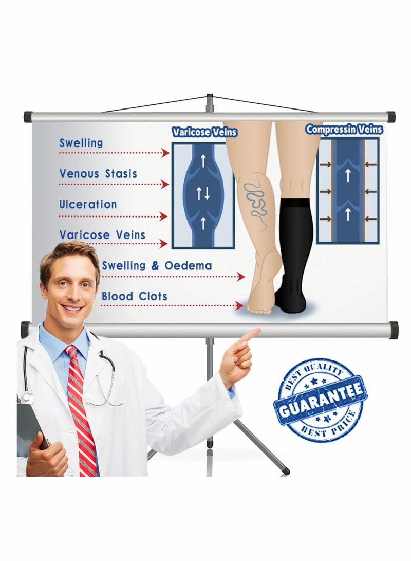 Captaintech Compression Socks, 4 Pairs for Women and Men, 20-30 mmHg is Best for Athletic, Travel, Running, Fitness, Reduce Calf Pain Faster Recovery L/XL - Image 5