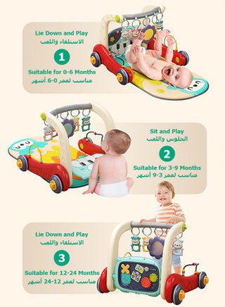3 in 1 Baby Walker - Piano Fitness Rack - Built-in Music, Light - Adjustable Height - Help Baby Walk - Baby Car - Baby Gym - view 2