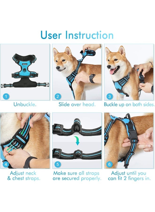 Rabbitgoo - rabbitgoo Dog Harness Medium No Pull Pet Harness with 2 Leash Clips, Adjustable Soft Padded Pet Vest Harness, Reflective No-Choke with Easy Control Handle for Training or Walking - Image 1