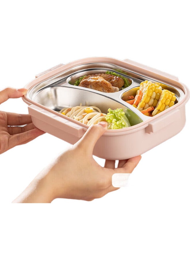 GRASEY Guangyi 316 Stainless Steel Lunch Box For Elementary School Students And Office Workers, 3-Compartment Bento Box With Utensils, Soup Bowl And Bag Gy7406 - Image 1