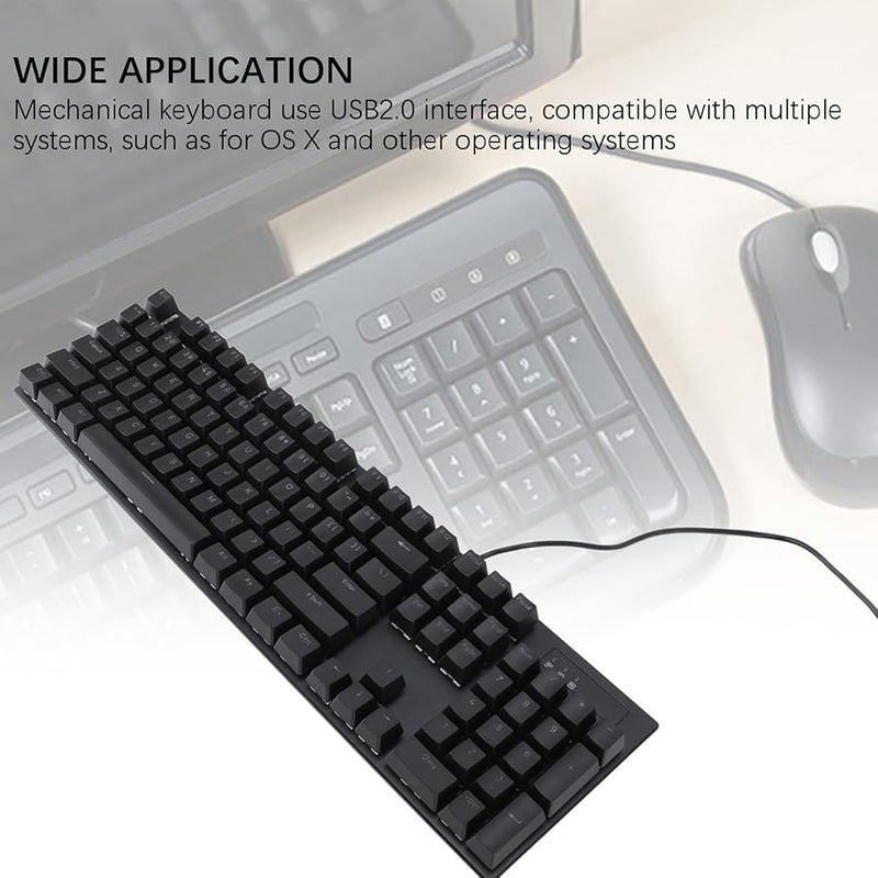 لوحة مفاتيح ZJchao الميكانيكية للألعاب بمفتاح Blue Switch، 104 مفتاح مع إضاءة خلفية للمكتب - Image 5