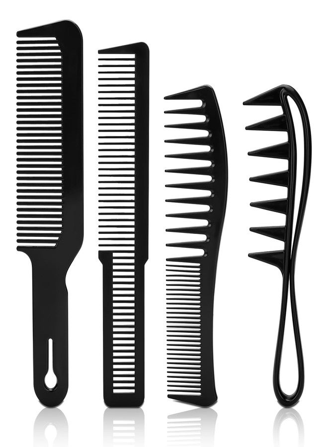 BarberTop 4PCS Combs for Women & Men - Durable Wide Tooth, Rat Tail & Fine Tooth Combs Set for Detangling, Teasing & Parting - All Hair Types - Image 1