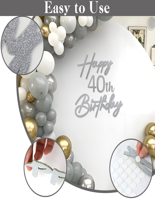 MASTRON Happy Birthday with 0-9 Numbers Sign for Backdrop - Glitter Felt Custom Age Happy Birthday Decal for Balloon Arch Birthday Decorations Baby Shower - Silver - Image 5
