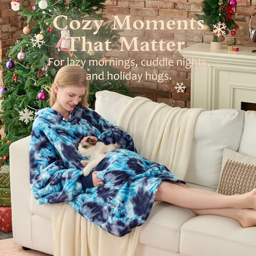 Krifey Wearable Blanket Hoodie, Oversized Sherpa Hooded as Birthday Gifts for Mom Women Girlfriend Men, Cozy Sweatshirt with Giant Pocket - Image 4